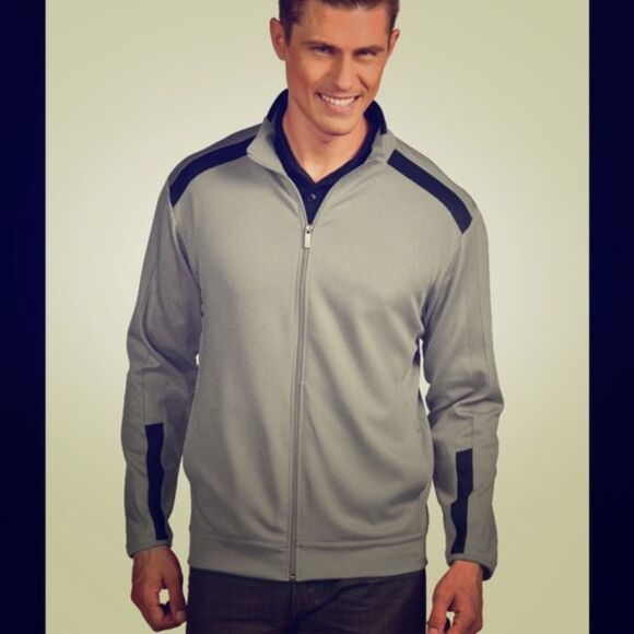 Antigua Flight Jacket Full Zip Golf Jacket  Grey Large - Picture 1 of 11